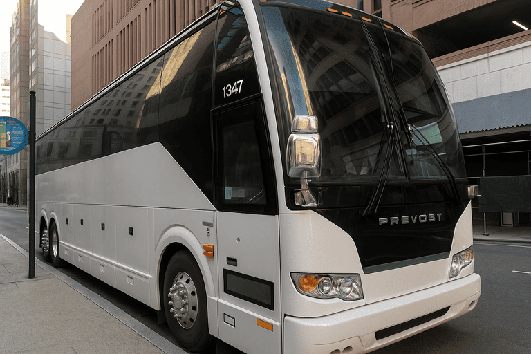 a Bellevue Minibus Company coach bus