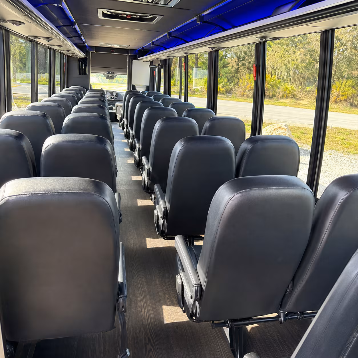 bellevue 28 passenger minibus inside