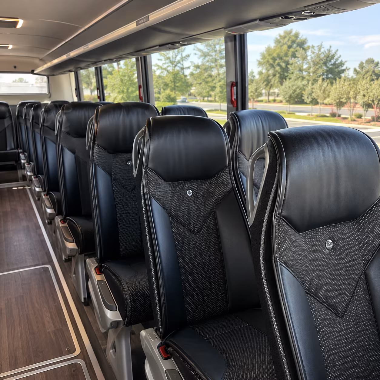 bellevue 45 passenger charter bus interior