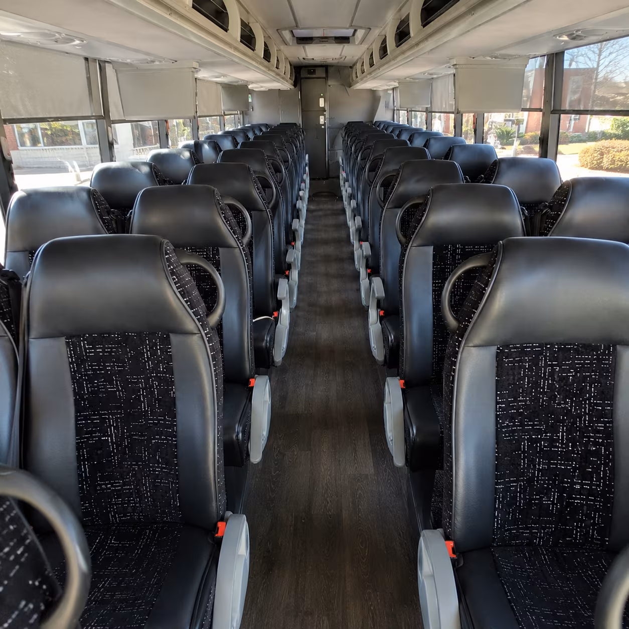 bellevue 54 passenger charter bus inside