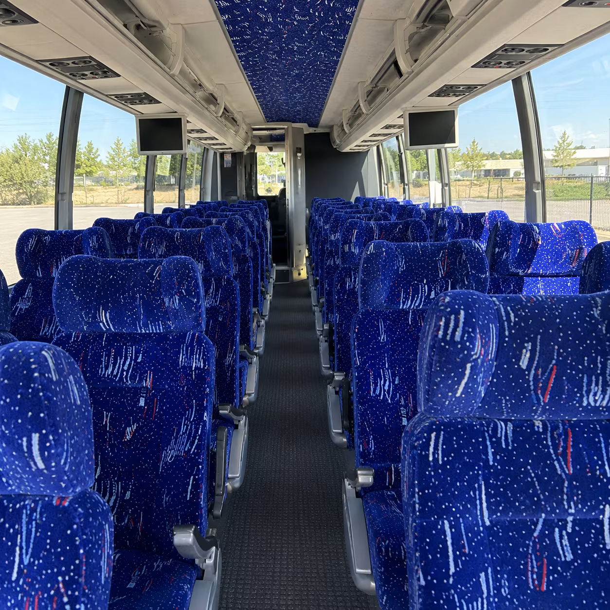 bellevue 54 passenger charter bus interior