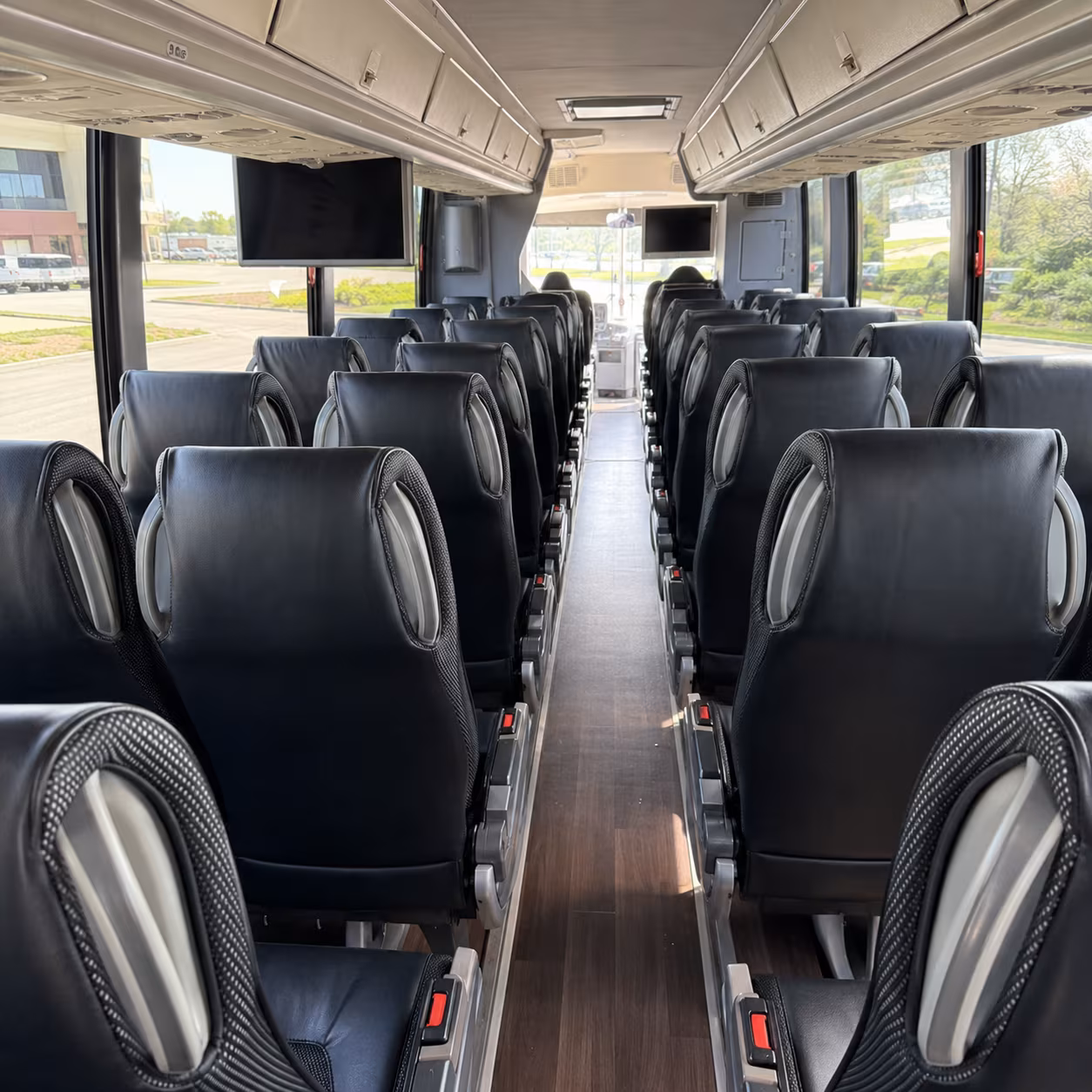 bellevue 56 passenger charter bus inside