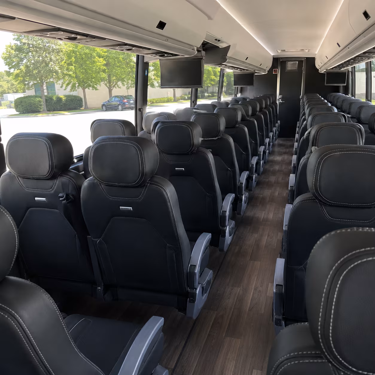 bellevue 56 passenger charter bus interior